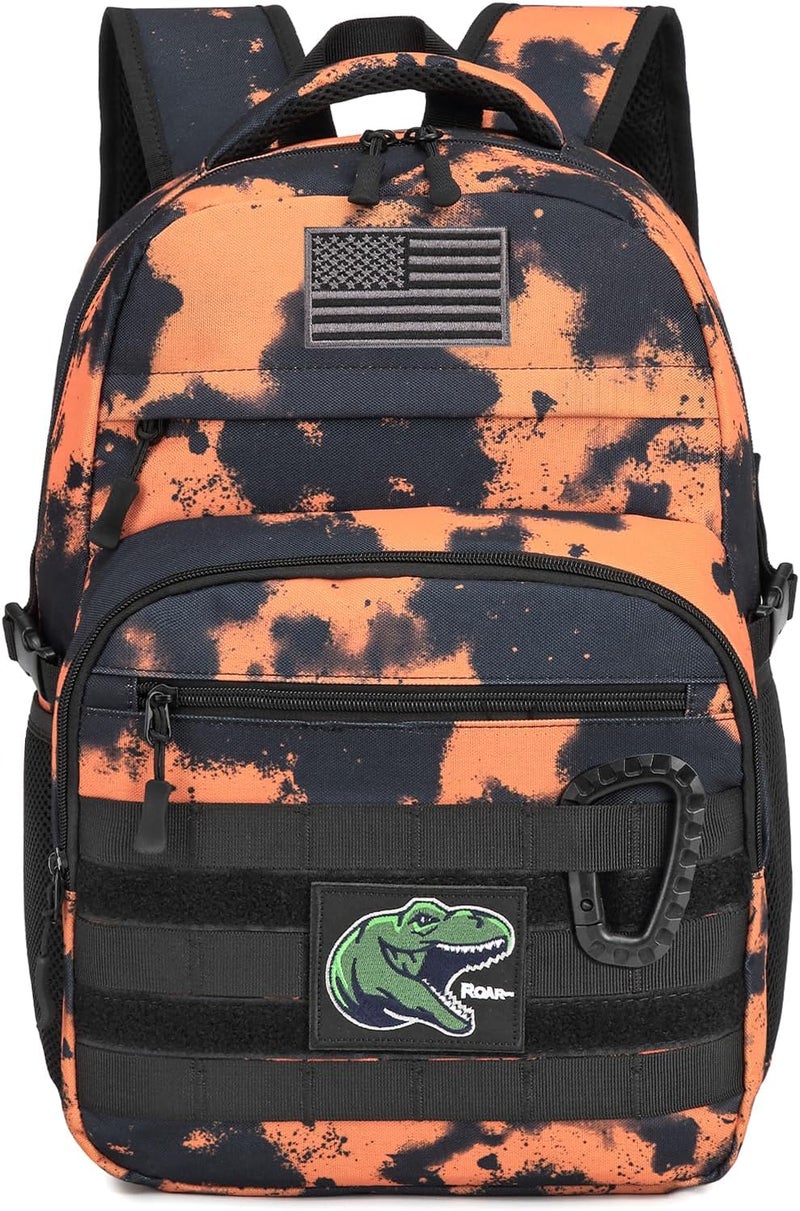 SunForMorning Kids Tactical Backpack Army Molle Bookbag Military Boys Backpack for School, Outdoor, Camping (Includes 2 Patches+1Carabiner), Mars CM - Image 1